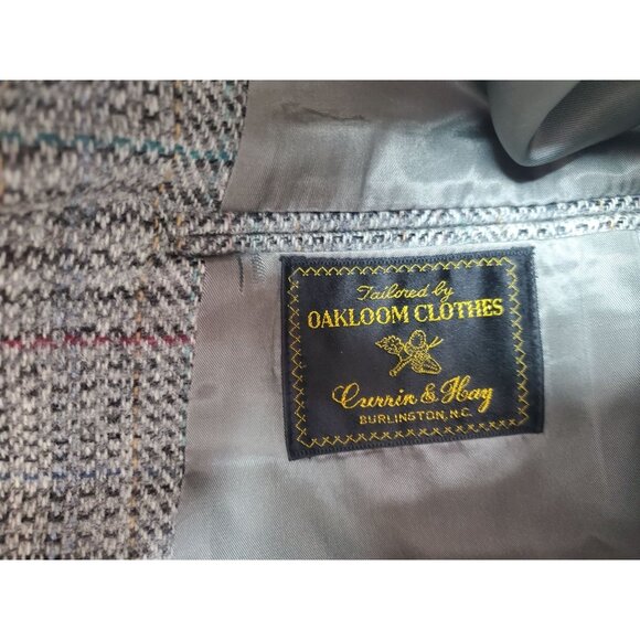 River Calder Tweeds Men's Wool Blazer Jacket With Suede Elbow Patches Vintage - Picture 6 of 8